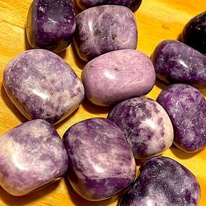 🍒BOGO🍒 Light & dark purple Lepidolite Tumbles w/ loads of glistening Mica